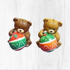 Child and pet safe holiday ornament teddy bear with ornament